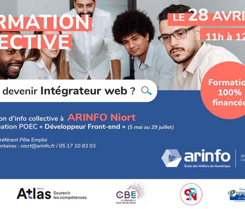 Formation 100% financée : POEC Développeur Front-end à Niort !