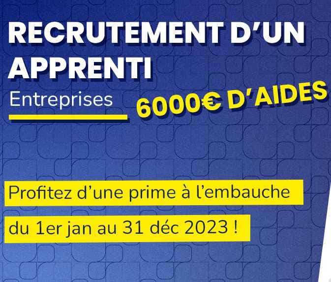 2023 : 6000 euros d’aides pour l'embauche d'un apprenti